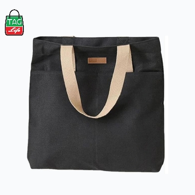 Picture of TAG Lifestyle Outside Pocket Canvas Tote Bag/Fashionable Tote Bag With Zipper Enclosure for girls For University/College/Trendy Fashionable Women