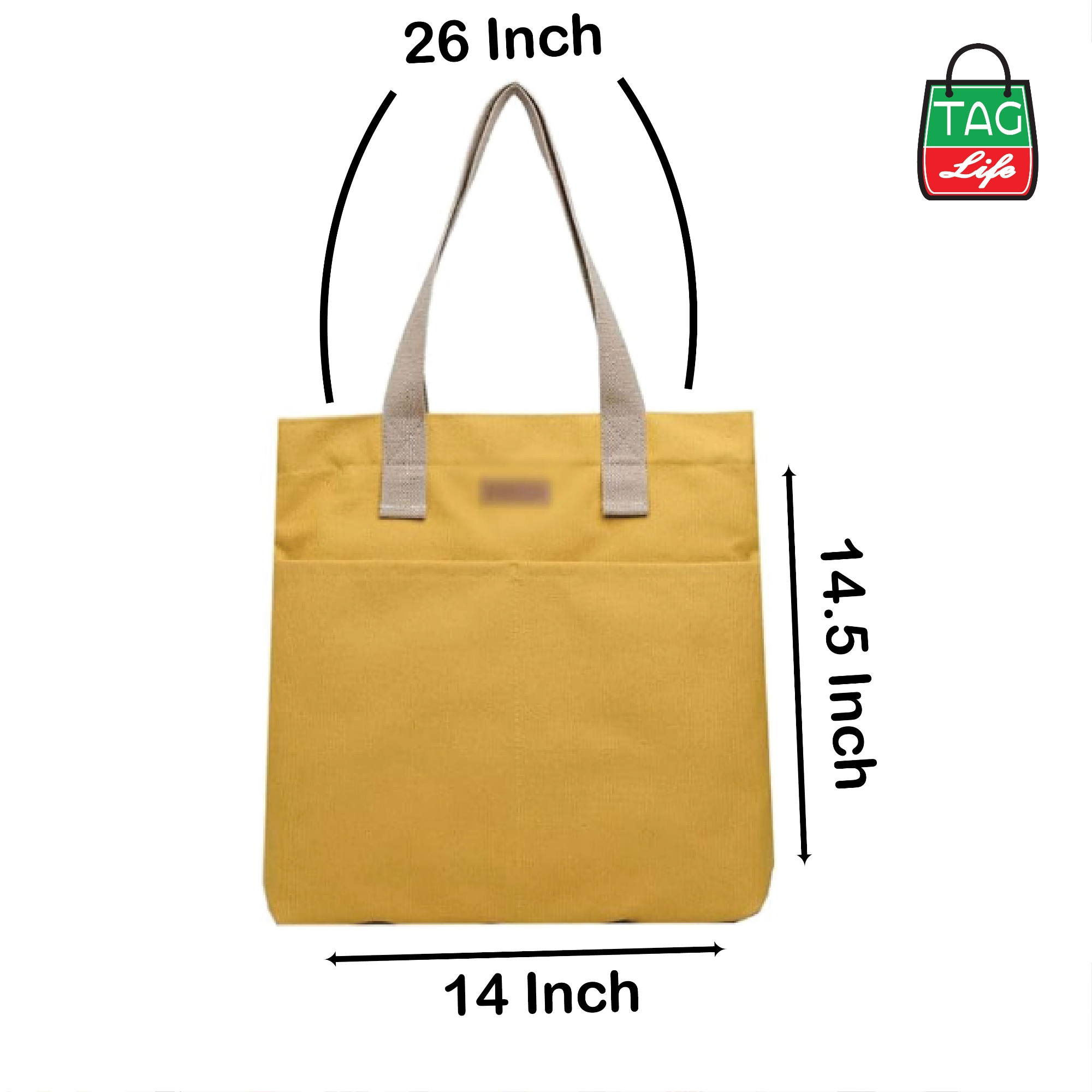 Picture of TAG Lifestyle Outside Pocket Canvas Tote Bag/Fashionable Tote Bag With Zipper Enclosure for girls For University/College/Trendy Fashionable Women