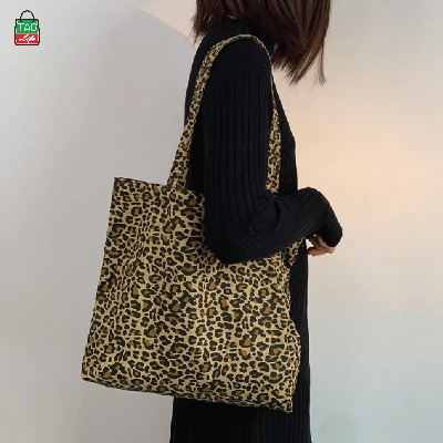 Picture of TAG Lifestyle Canvas Tote Bag/Fashionable  Tiger designTote Bag With Zipper Enclosure for Girls For University/College/Trendy Fashionable Women