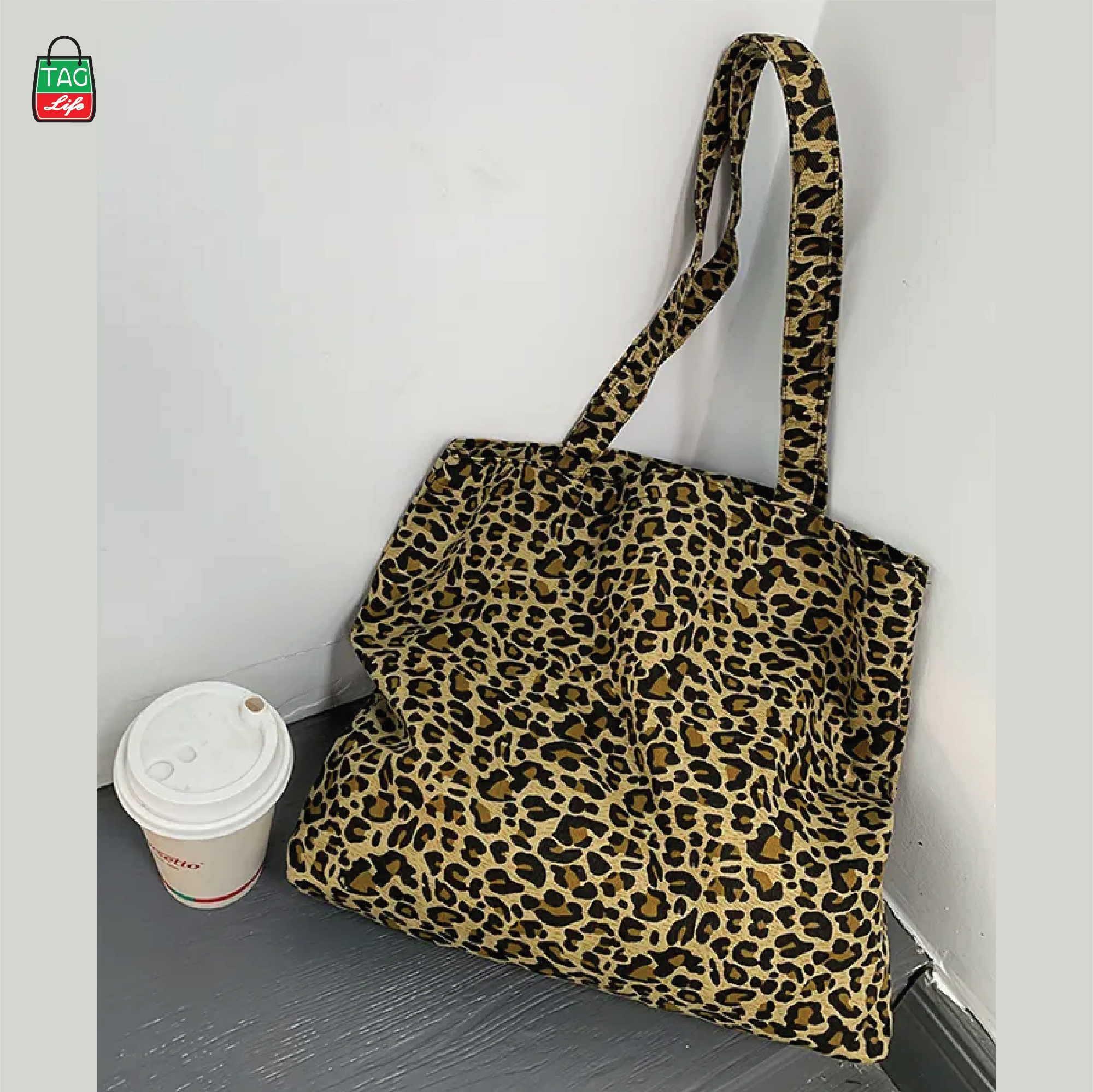 Picture of TAG Lifestyle Canvas Tote Bag/Fashionable  Tiger designTote Bag With Zipper Enclosure for Girls For University/College/Trendy Fashionable Women