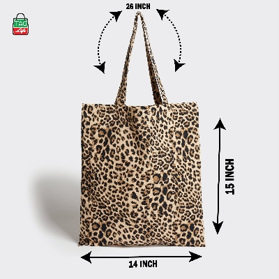 Picture of TAG Lifestyle Canvas Tote Bag/Fashionable  Tiger designTote Bag With Zipper Enclosure for Girls For University/College/Trendy Fashionable Women