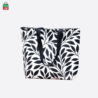 Picture of TAG Lifestyle Canvas Tote Bag/Fashionable  Tree Leaf  design Tote Bag With Zipper Enclosure for Girls For University/College/Trendy Fashionable Women