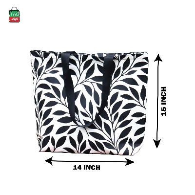 Picture of TAG Lifestyle Canvas Tote Bag/Fashionable  Tree Leaf  design Tote Bag With Zipper Enclosure for Girls For University/College/Trendy Fashionable Women