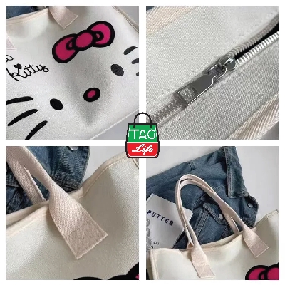 Picture of Product Details TAG Lifestyle Canvas Tote Bag/Fashionable  Hello Kitty Tote Bag With Zipper Enclosure for Girls For University/College/Trendy Fashionable Women