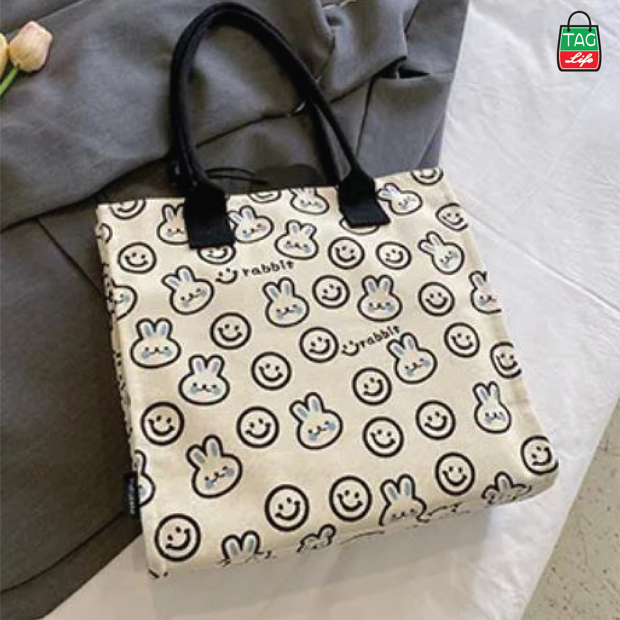 Picture of TAG Lifestyle Canvas Tote Bag/Fashionable  Exclusive design Tote Bag With Zipper Enclosure for Girls For University/College/Trendy Fashionable Women