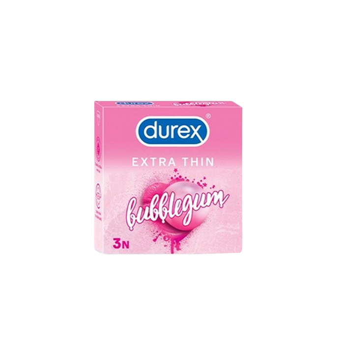 Picture of Durex - Extra Thin Bubblegum Flavored Condom - Single Pack - 3x1=3pcs