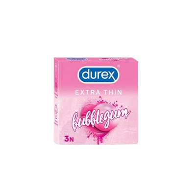 Picture of Durex - Extra Thin Bubblegum Flavored Condom - Single Pack - 3x1=3pcs
