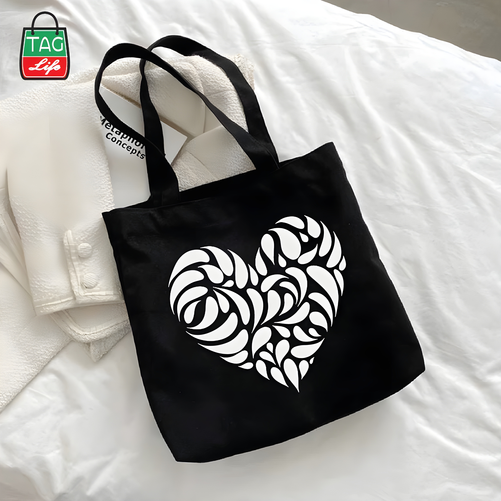 Picture of TAG Lifestyle Canvas Tote Bag/Exclusive Love Design Different Color for girls For University/College/Trendy Fashionable Women