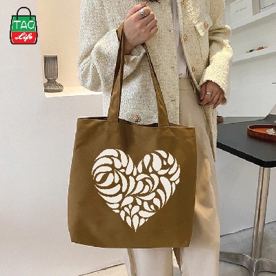 Picture of TAG Lifestyle Canvas Tote Bag/Exclusive Love Design Veriant Color for girls For University/College/Trendy Fashionable Women
