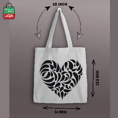 Picture of TAG Lifestyle Canvas Tote Bag/Exclusive Love Design Veriant Color for girls For University/College/Trendy Fashionable Women