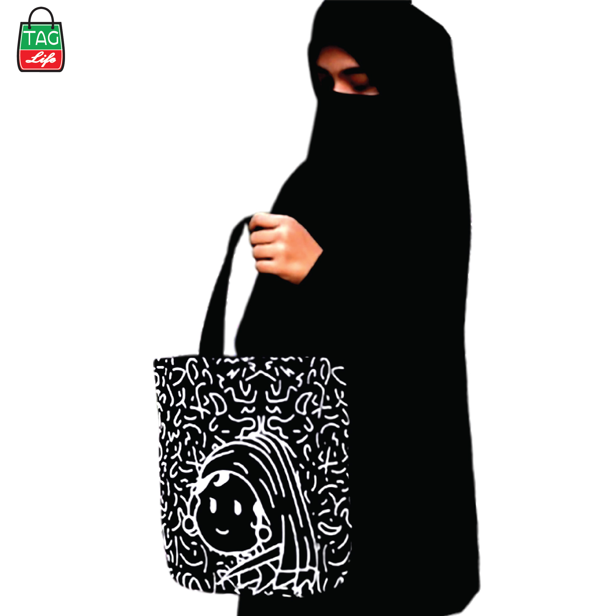 Picture of TAG Lifestyle Canvas Tote Bag/Fashionable  Exclusive design Tote Bag With Zipper Enclosure for Girls For University/College/Trendy Fashionable Women