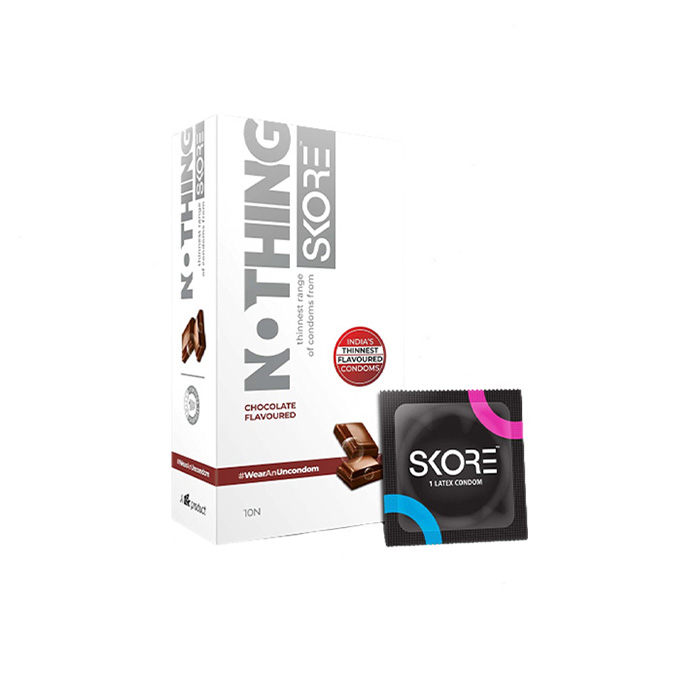 Picture of Skore Nothing Thinnest Pleasure Condom Chocolate Flavor 10pcs Pack (Made in India)