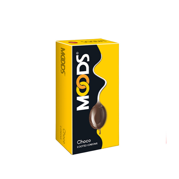 Picture of Moods Chocolate Flavored Dotted Condom 12pcs Pack (Made in India)