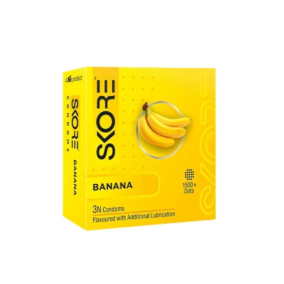 Picture of Skore Condom for Men Banana Flavor Condom 3pcs x 2 Pack with 1500+ Raised Dots | India
