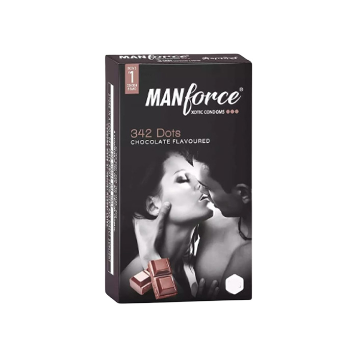 Picture of Manforce Xotic Condom 342Dots Chocolate Flavour Condoms Full Box - 3x12=36pcs