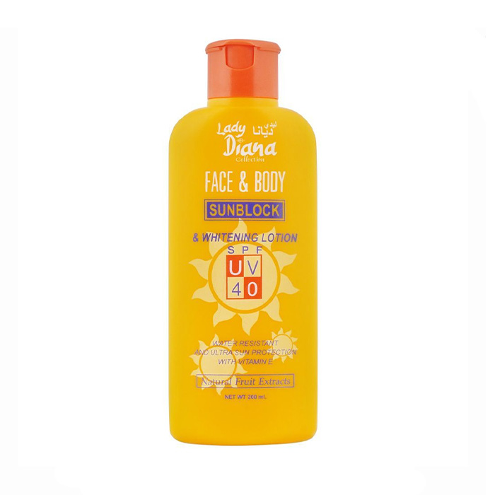Picture of Lady Diana Sunblock SPF UV 40 Face & Body Lotion 200ml (Made in UAE)