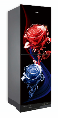 Buy VISION Glass Door Refrigerator RE-200 Liter Crystal Rose Flower Top Mount  at Best Price in Bangladesh