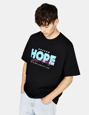 Drop Shoulder Print T-Shirt – Hope – Black ZangSportsonline shop bangladeshothoba.com
