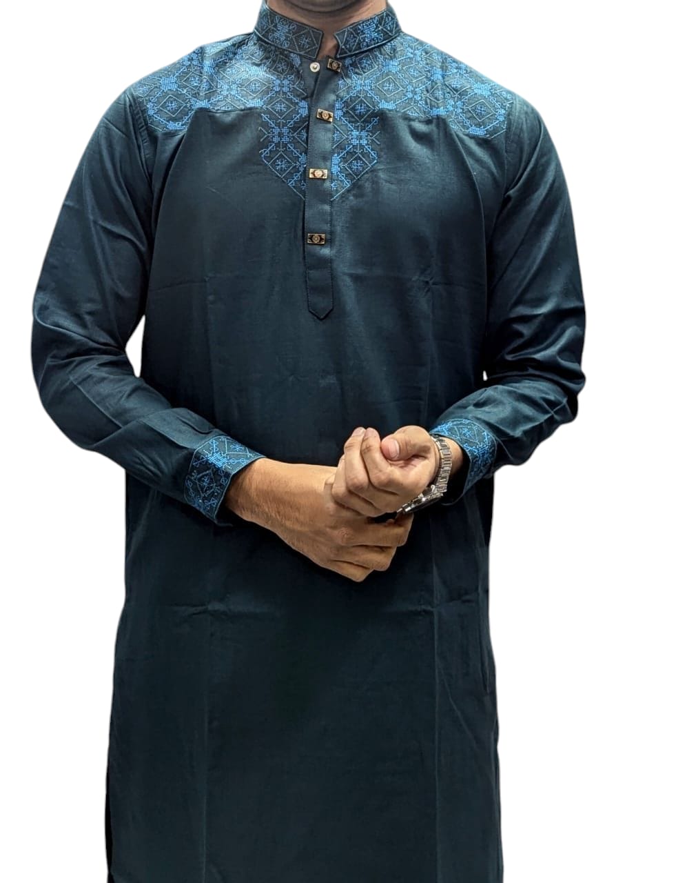 Picture of 100% cotton slub Premium Quality Luxury Design Panjabi