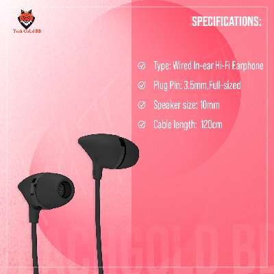 Picture of UiiSii C100 Earphone – Black Color