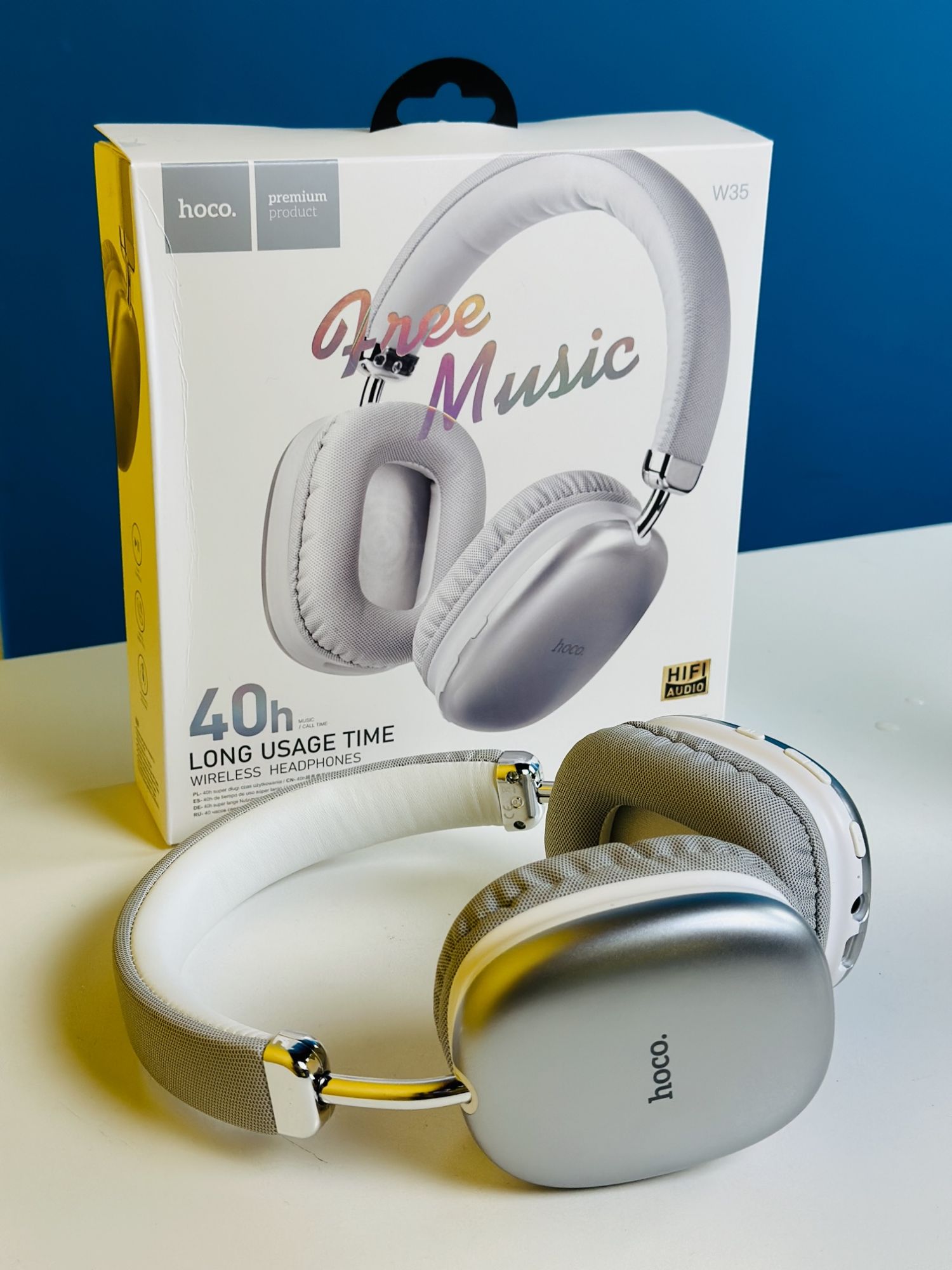 Picture of Hoco W35 Wireless Headphone- Silver Color \No product will be return after The Seal is broken