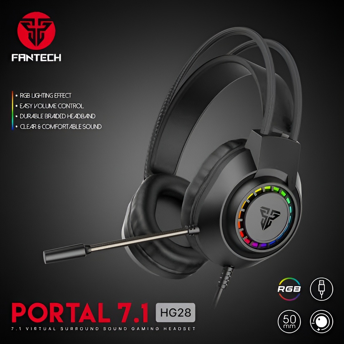 Picture of Fantech PORTAL HG28 7.1 Virtual Surround Sound Gaming Headphone \ No product will be return after The Seal is broken