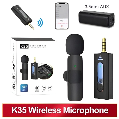 Picture of K35 Pro Single Mic Wireless Lavalier Microphone No product will be return after The Seal is broken
