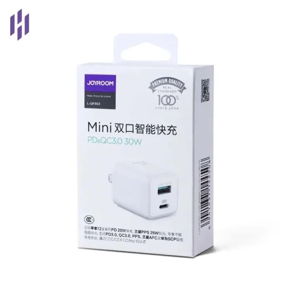 Picture of Joyroom L-QP303 Fast Charger 30W With USB-C Power Delivery No product will be return after The Seal is broken