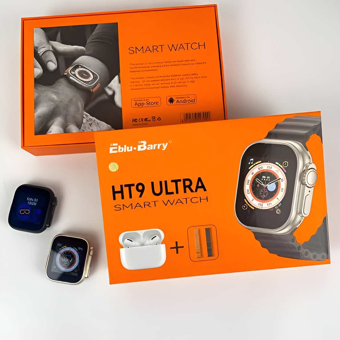 Picture of HT9 Ultra Smart Watch + TWS Combo With Double Strap\No product will be return after The Seal is broken