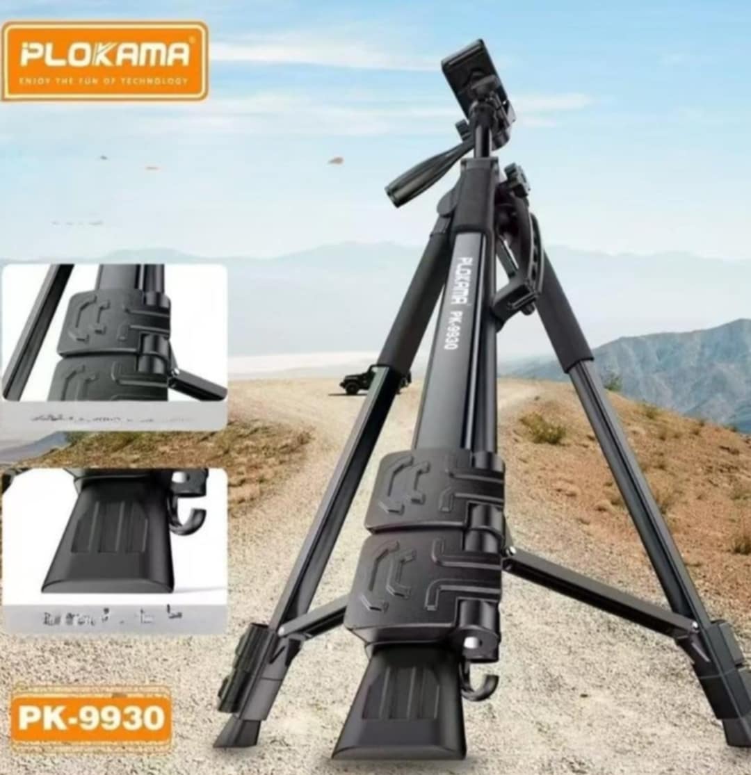 Picture of PLOKAMA PK 9930 Tripod 150 CM: Camera Camcorder Stand for Photography, Compatible with Mobile Phones and Cameras