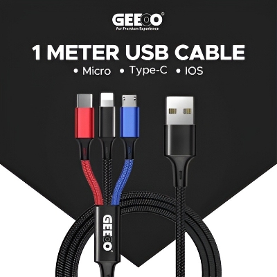 Picture of GEEOO DC-303 2.4A 3IN1 Super Fast Charging Cable