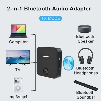 Picture of Bluetooth Audio Transmitter & Receiver (2-In-1) For TV, Headphones/Speaker/PC/Car/Home Stereo