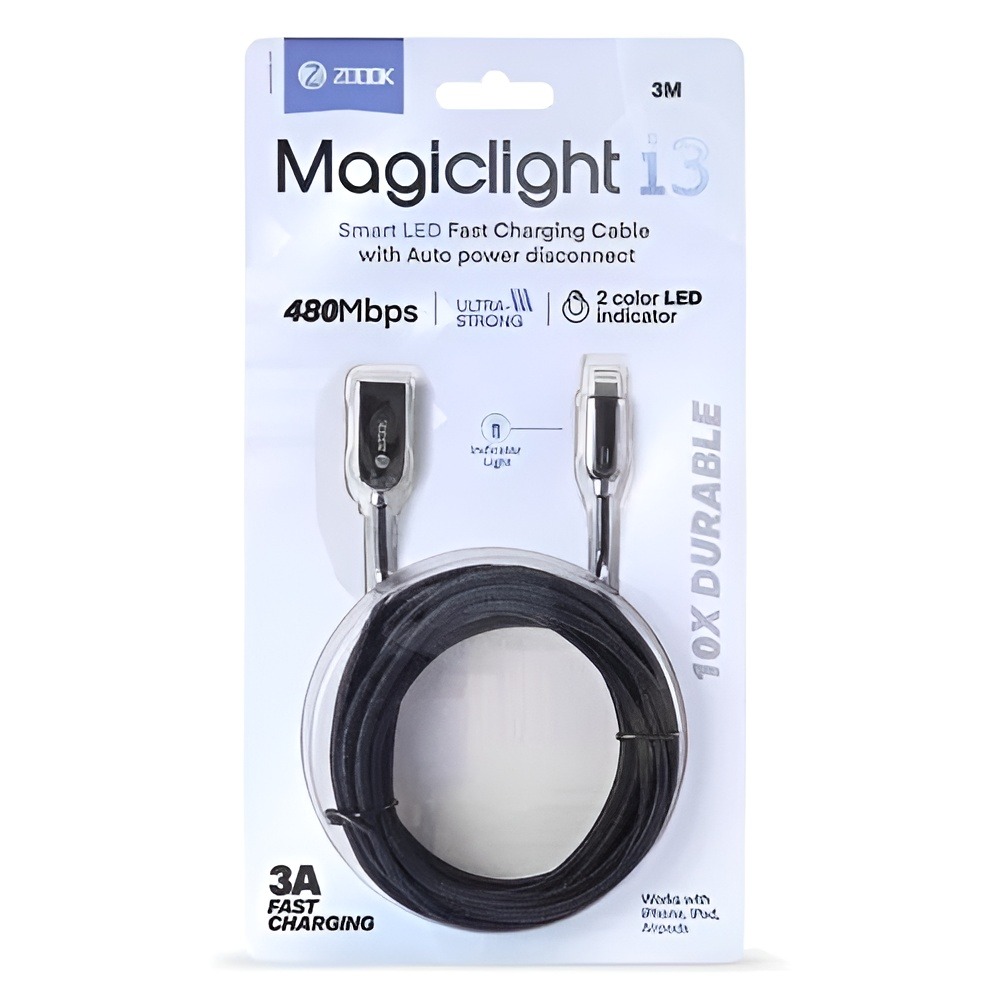 Picture of ZOOOK MagicLight I3 USB A To Lightning Smart LED Fast Charging Cable