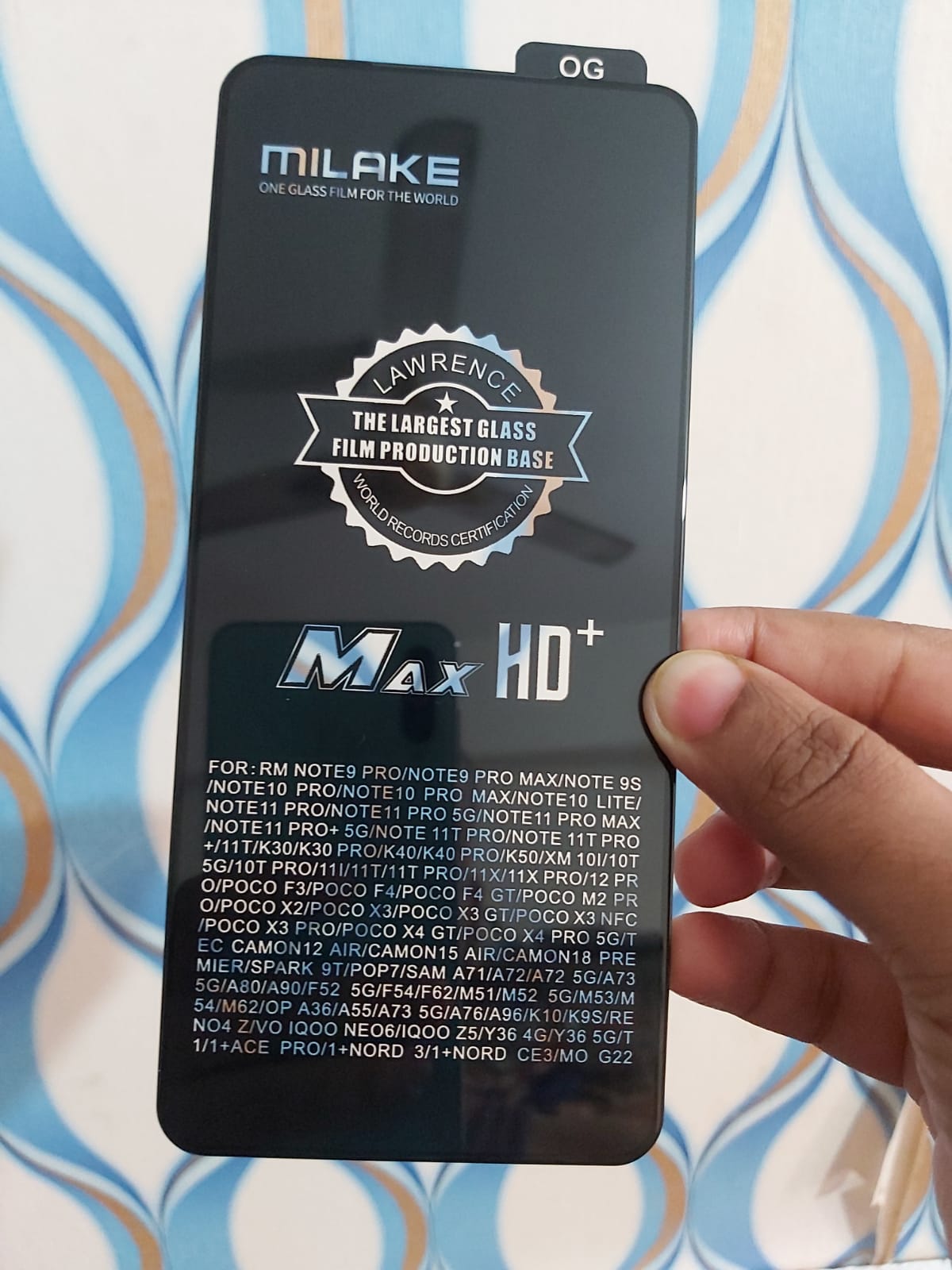 Picture of FOR SAMSUNG GALAXY OG SUPPER PREMIUM  LARGEST  Rinbo Tempered Glass Screen Protector wipes free