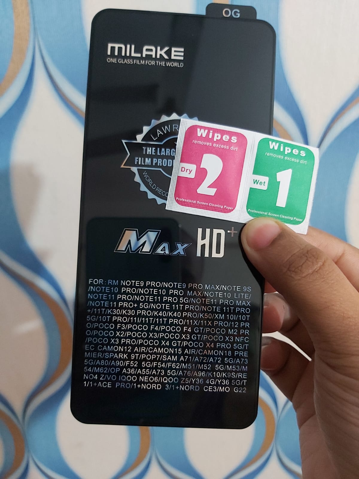 Picture of FOR Oppo OG SUPPER PREMIUM  LARGEST  Rinbo Tempered Glass Screen Protector  wipes free