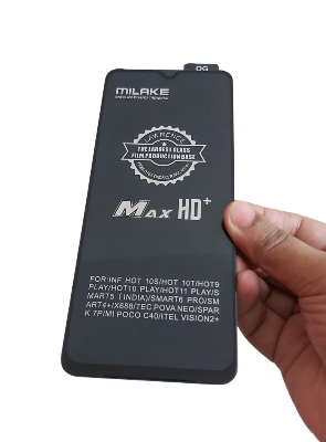 Picture of infinix Hot OG SUPPER PREMIUM  LARGEST  Rinbo Tempered Glass Screen Protector wipes free