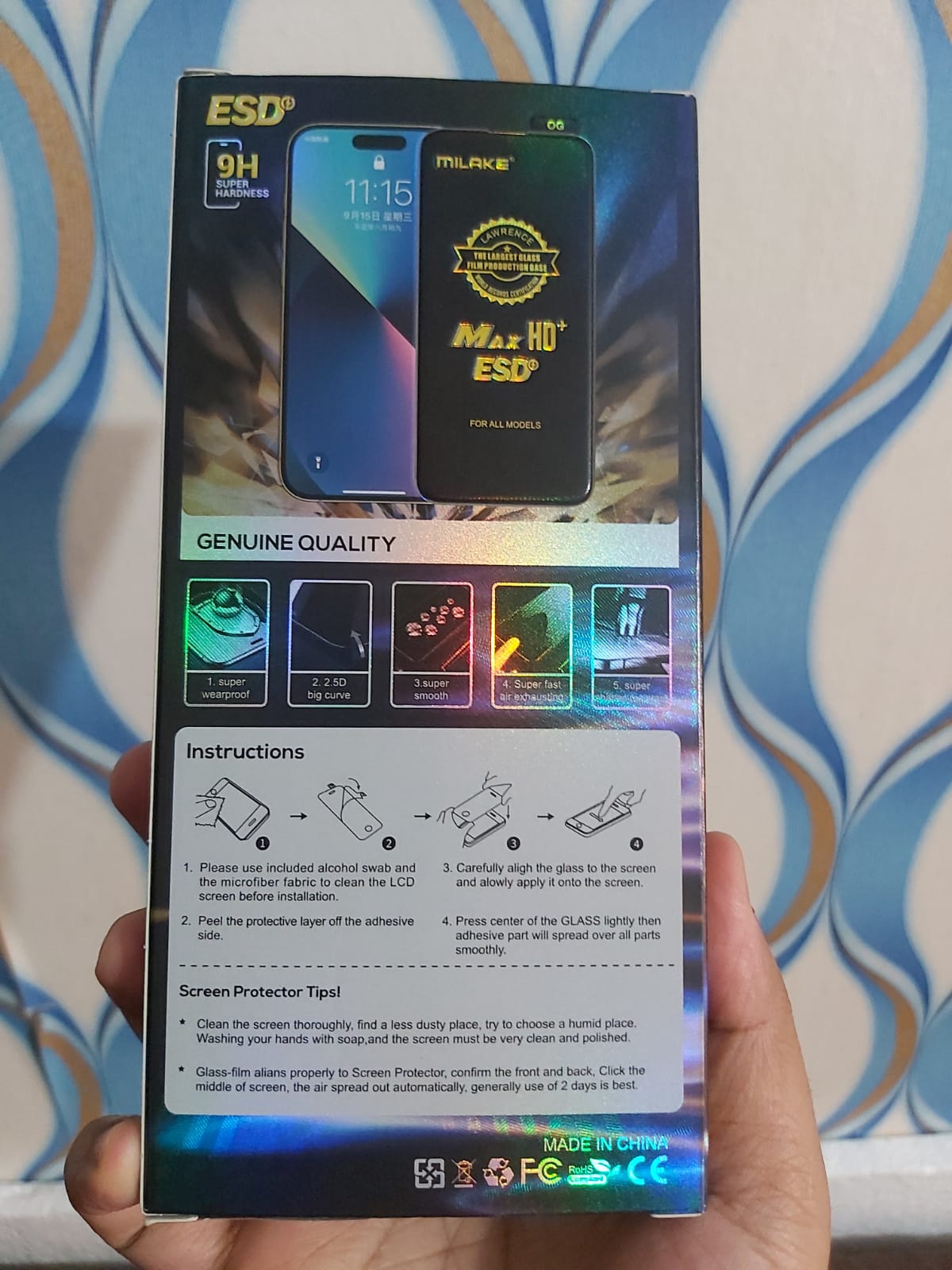Picture of infinix Hot OG SUPPER PREMIUM  LARGEST  Rinbo Tempered Glass Screen Protector wipes free