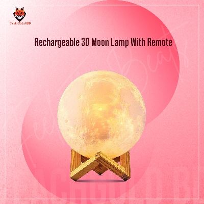 Picture of Rechargeable 3D Moon Lamp With Remote 8cm