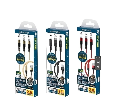 Picture of WK WDC-125 2.0A 3 In 1 USB To 8Pin + Micro USB + Type-C Speedy Series Charging Cable