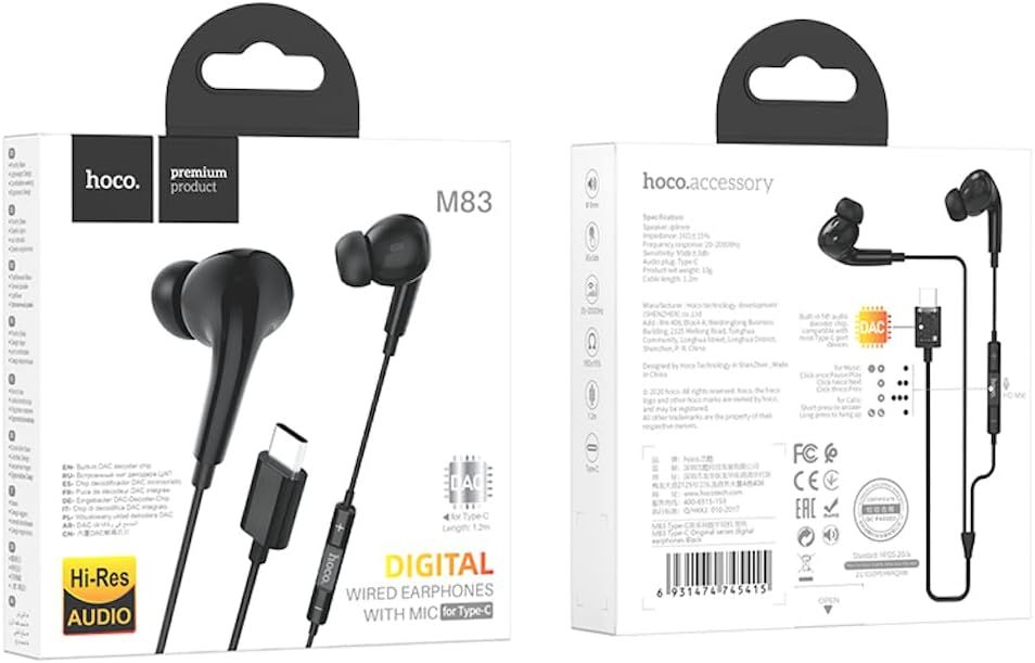 Picture of Hoco M83 Original Series Wire-Controlled Digital Earphones With Microphone