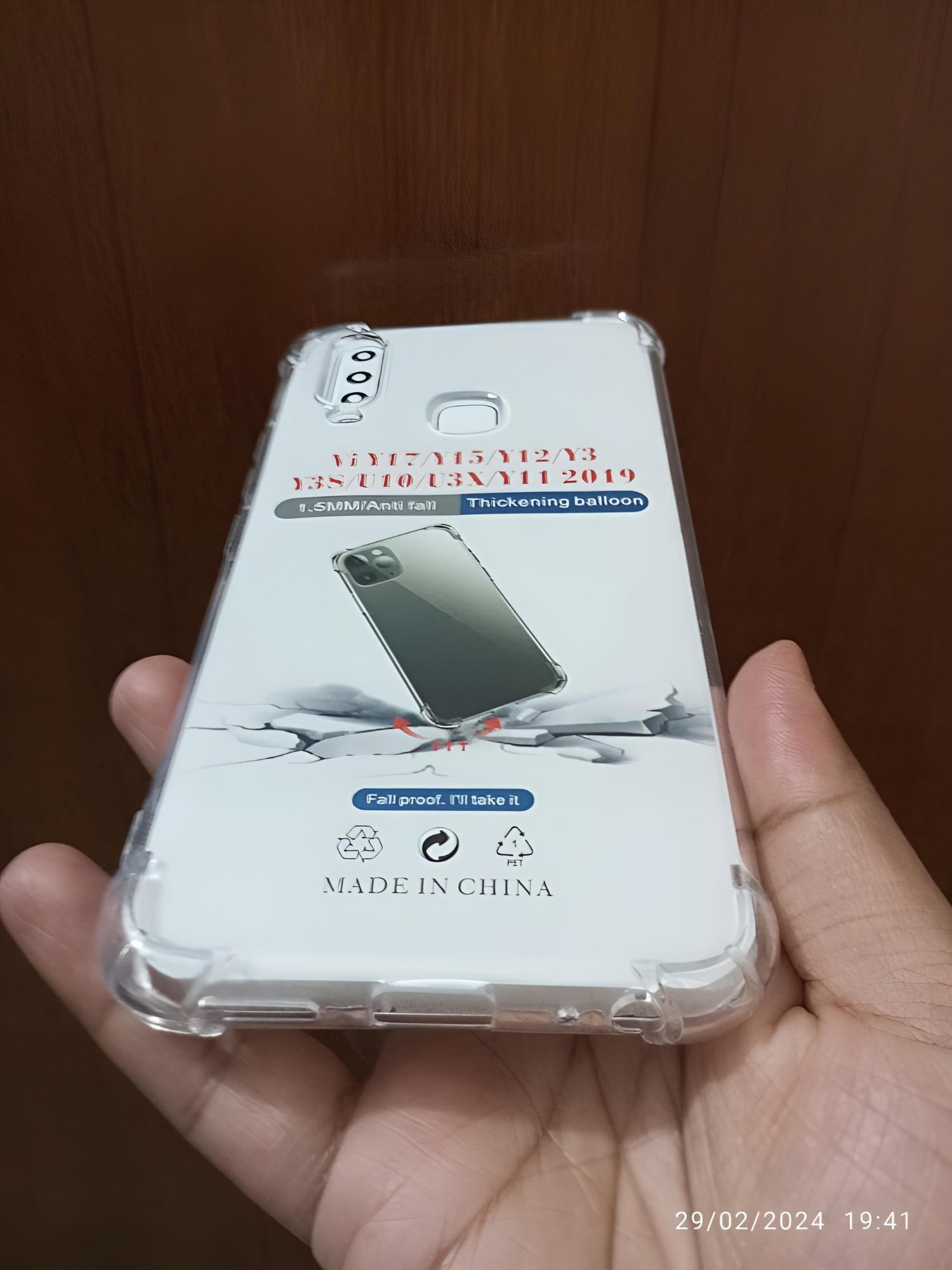 Picture of VIVO Y17/Y15/Y12/Y3/Y3S/U3X/Y11 shockproof Transparent liquid Cristal clear long time useable soft premium protective back cover