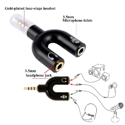 Picture of U-Shape Converter- 3.5mm Audio Splitter For Headphone And Microphone