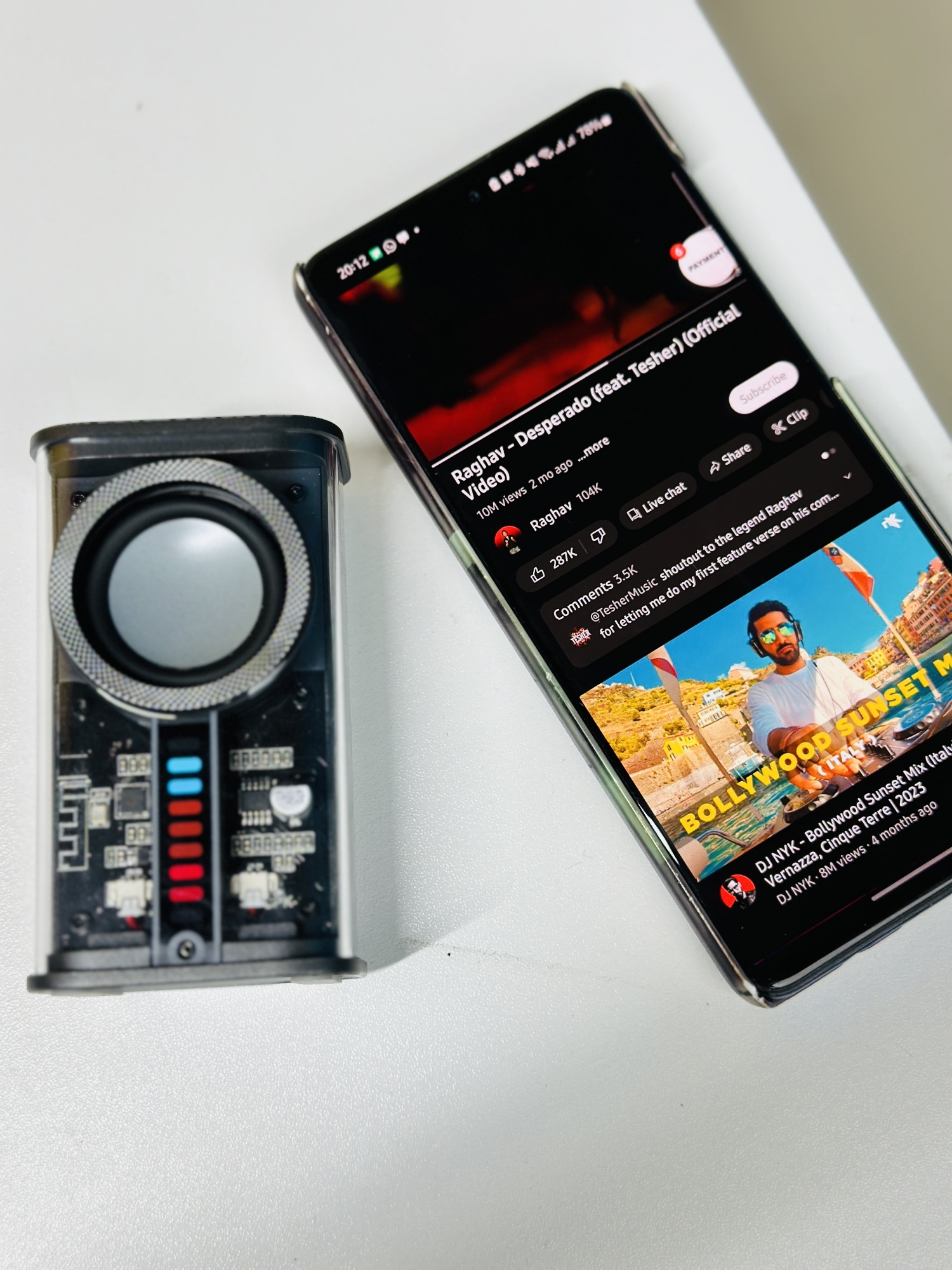 Picture of K07 Transparent Mecha Music Speakers Bluetooth-compatible 5.0 USB Wireless Stereo Loudspeaker Hands-free Call 600mAh for Holiday