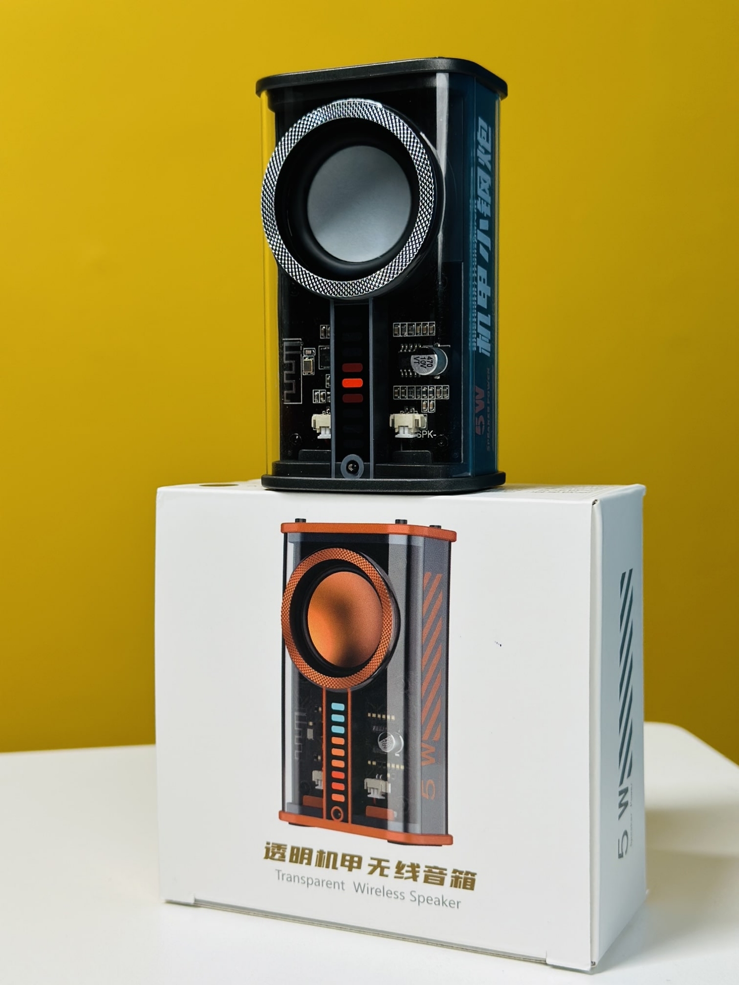 Picture of K07 Transparent Mecha Music Speakers Bluetooth-compatible 5.0 USB Wireless Stereo Loudspeaker Hands-free Call 600mAh for Holiday