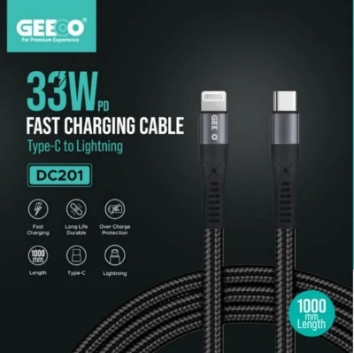 Picture of Geeoo DC 201 Type C To Lightning 33w PD Charging Cable