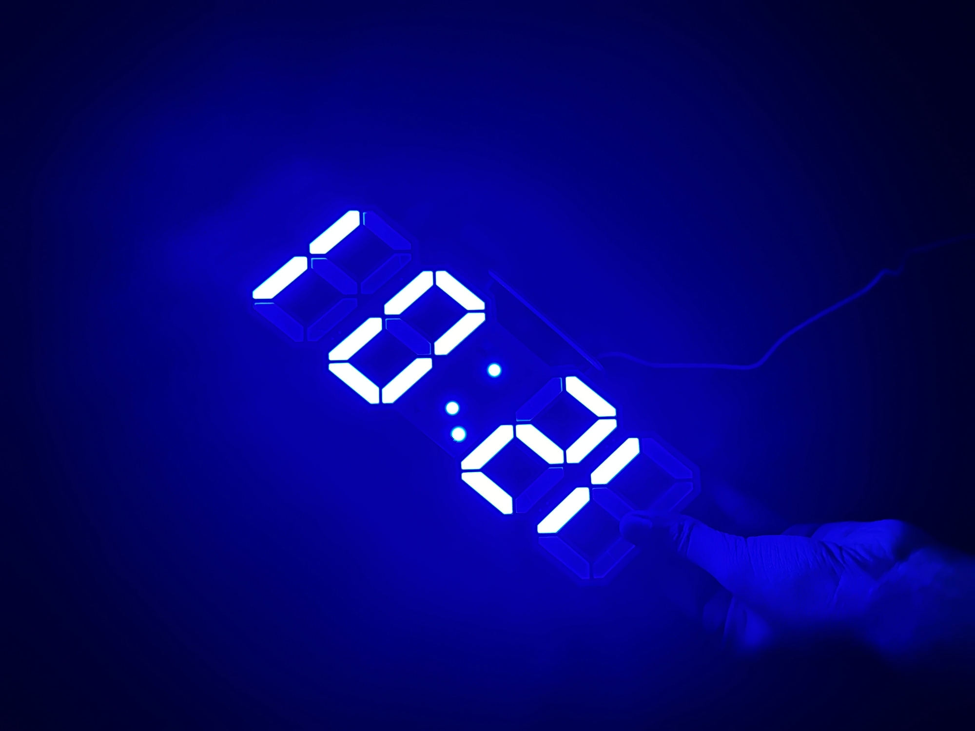 Picture of 3D LED Digital Clock Glowing Decoration Wall or Table Clock – Blue LED