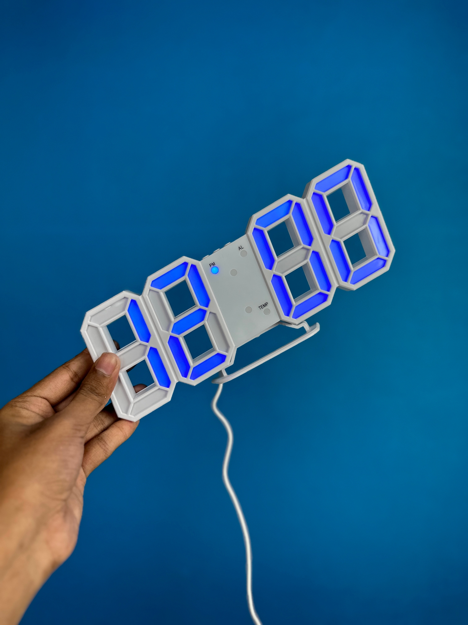 Picture of 3D LED Digital Clock Glowing Decoration Wall or Table Clock – Blue LED