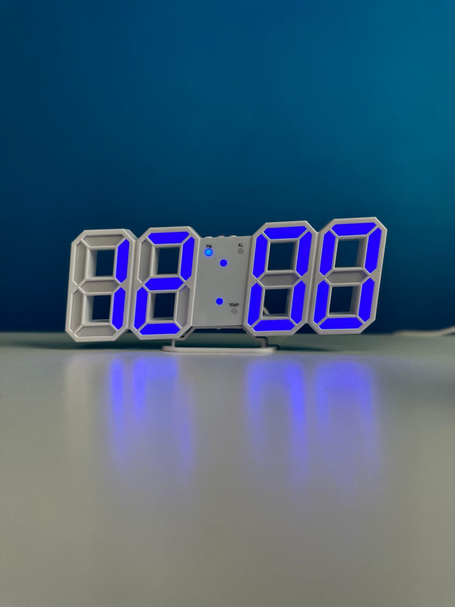 Picture of 3D LED Digital Clock Glowing Decoration Wall or Table Clock – Blue LED