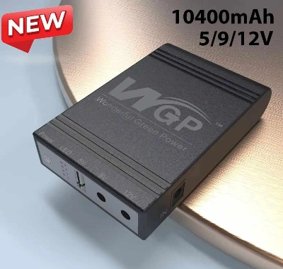 Picture of New Version WGP mini UPS 10400mAh – 5/9/12V – With 1 Year Warranty – Black