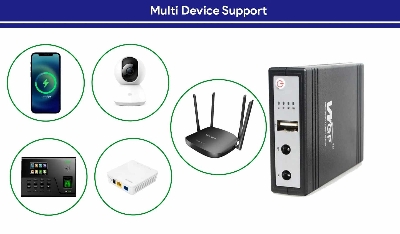 Picture of New Version WGP mini UPS 10400mAh – 5/12/12V – With 1 Year Warranty – Black